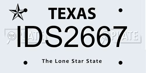 IDS2667 Texas License Plate