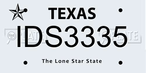 IDS3335 Texas License Plate