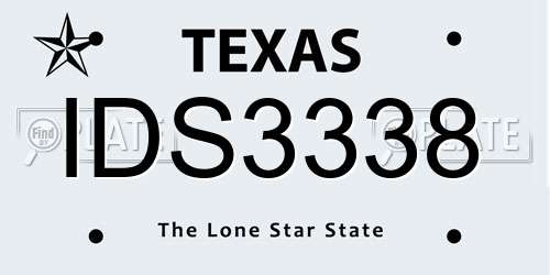 IDS3338 Texas License Plate
