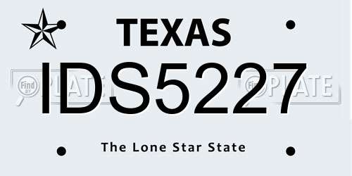IDS5227 Texas License Plate