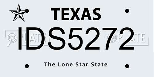 IDS5272 Texas License Plate