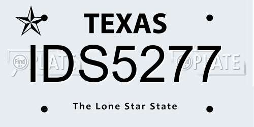 IDS5277 Texas License Plate