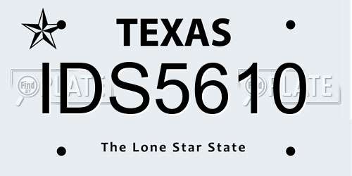 IDS5610 Texas License Plate