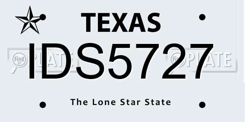 IDS5727 Texas License Plate