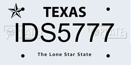 IDS5777 Texas License Plate