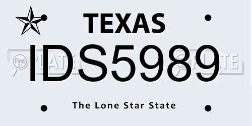 IDS5989 Texas License Plate