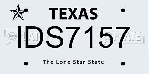 IDS7157 Texas License Plate