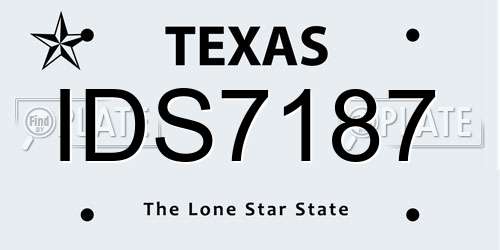 IDS7187 Texas License Plate