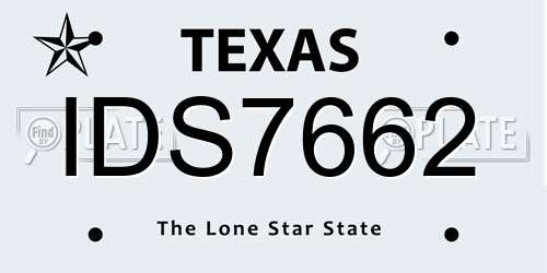 IDS7662 Texas License Plate
