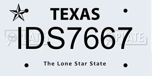 IDS7667 Texas License Plate