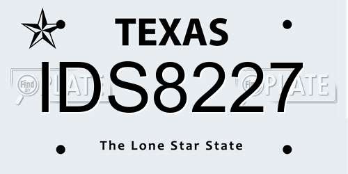 IDS8227 Texas License Plate