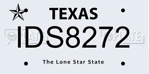 IDS8272 Texas License Plate