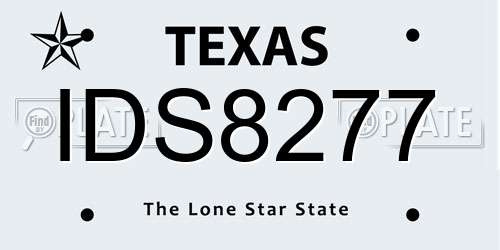 IDS8277 Texas License Plate