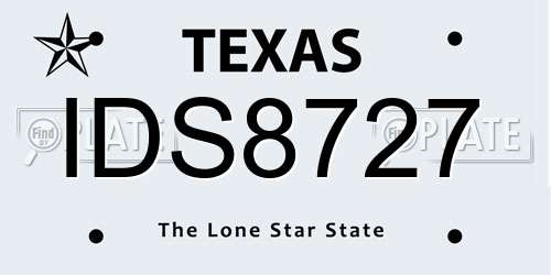 IDS8727 Texas License Plate
