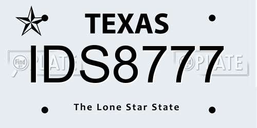 IDS8777 Texas License Plate