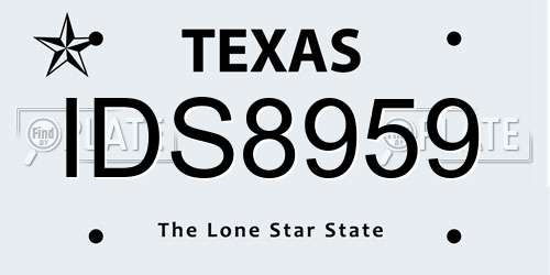 IDS8959 Texas License Plate