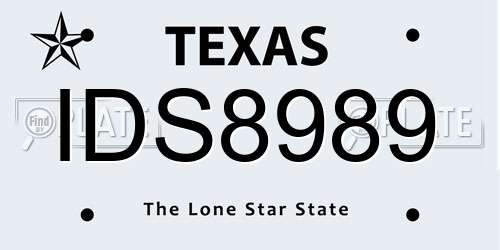 IDS8989 Texas License Plate
