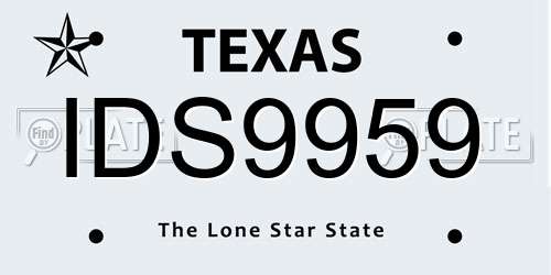 IDS9959 Texas License Plate