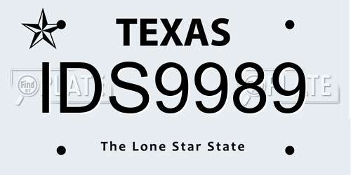IDS9989 Texas License Plate