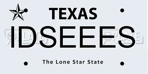 IDSEEES Texas License Plate