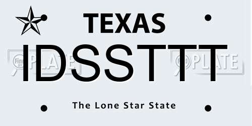 IDSSTTT Texas License Plate
