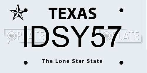IDSY57 Texas License Plate