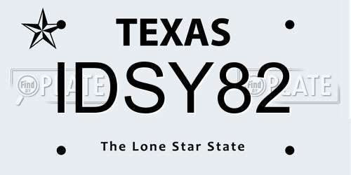 IDSY82 Texas License Plate