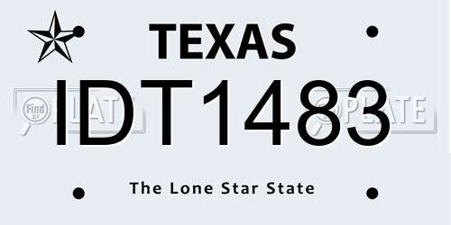 IDT1483 Texas License Plate