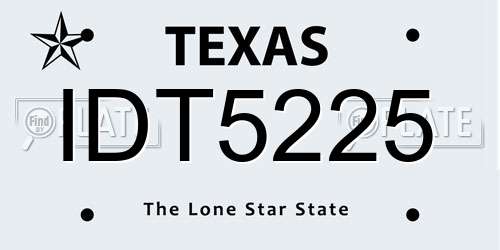 IDT5225 Texas License Plate