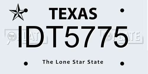 IDT5775 Texas License Plate
