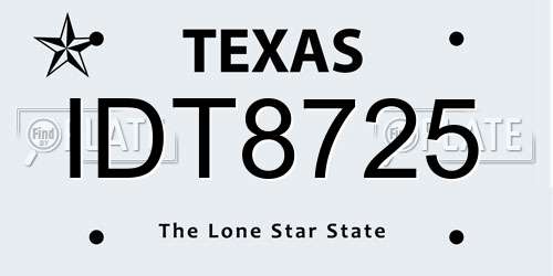 IDT8725 Texas License Plate