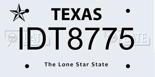 IDT8775 Texas License Plate