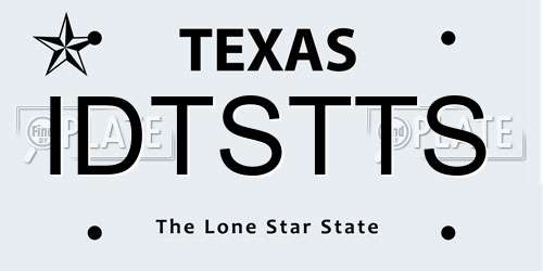 IDTSTTS Texas License Plate