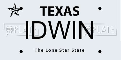 IDWIN Texas License Plate
