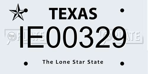 IE00329 Texas License Plate