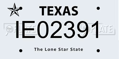 IE02391 Texas License Plate