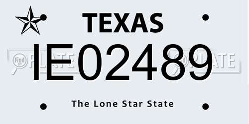 IE02489 Texas License Plate