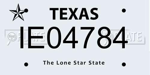 IE04784 Texas License Plate