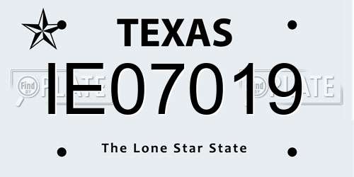 IE07019 Texas License Plate