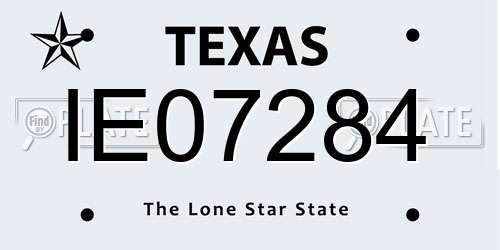 IE07284 Texas License Plate