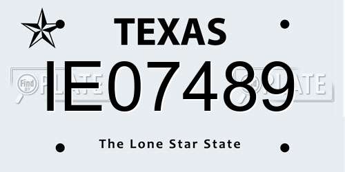 IE07489 Texas License Plate