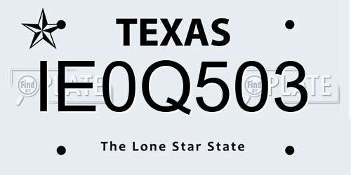 IE0Q503 Texas License Plate