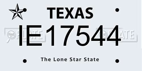 IE17544 Texas License Plate
