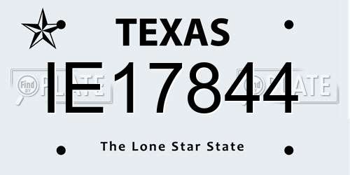 IE17844 Texas License Plate