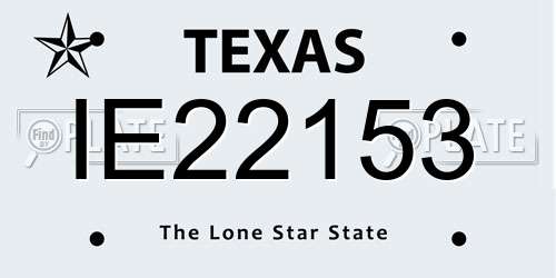IE22153 Texas License Plate