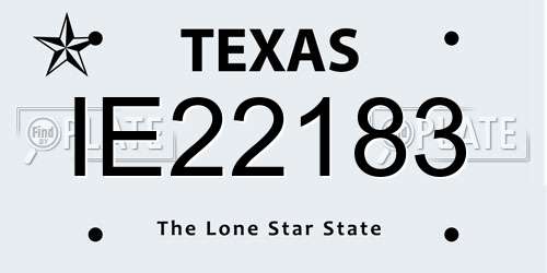 IE22183 Texas License Plate