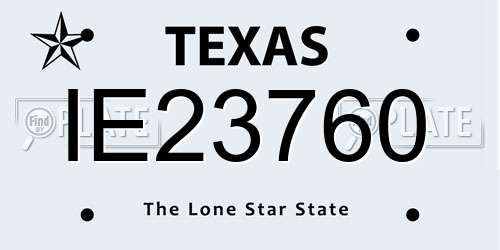IE23760 Texas License Plate