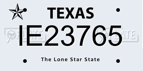 IE23765 Texas License Plate
