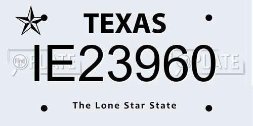 IE23960 Texas License Plate