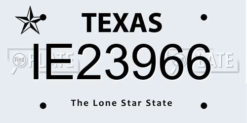 IE23966 Texas License Plate